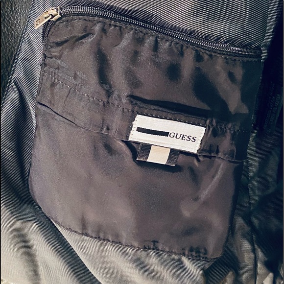 🌟3xHP🌟2010 Guess Black Pebbled Leather Zipper Jacket L - Picture 7 of 16